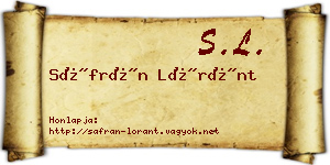 Sáfrán Lóránt névjegykártya
